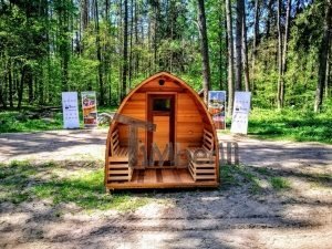 Outdoor sauna iglu design red cedar (3)