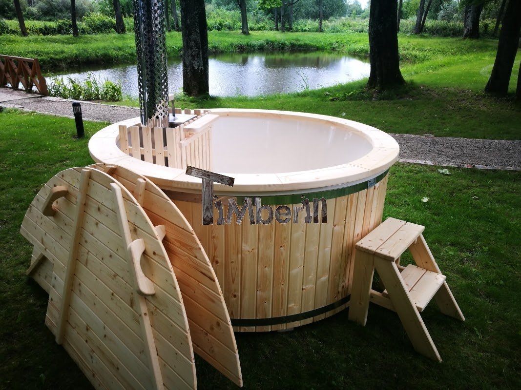 hot tub wood burner We put 2 chairs and a collapsible side table in it. 