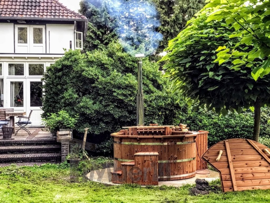 Log-Fired Burning Hot Tub