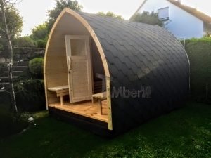 DIY sauna project - pictured from right side - finished