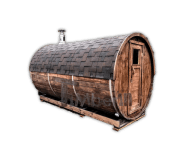 Outdoor barrel round sauna 14 Outdoor barrel garden sauna