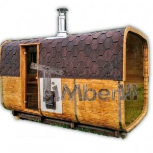 Outdoor barrel rectangular wooden sauna