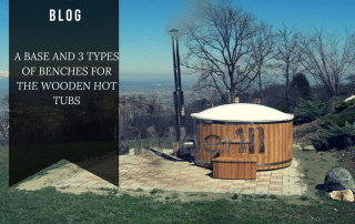 a base and 3 types of benches for wooden hot tubs