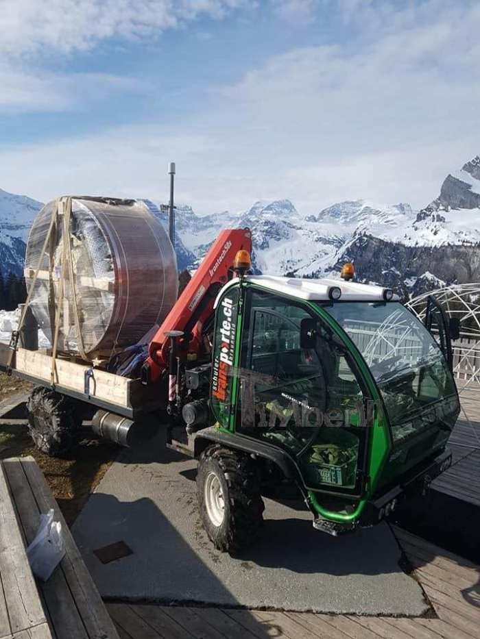 TRANSPORTATION OF WOOD FIRED HOT TUBS WHAT IS THERE TO KNOW 3 Hot tub thermowood with integrated heater WELLNESS ROYAL 3